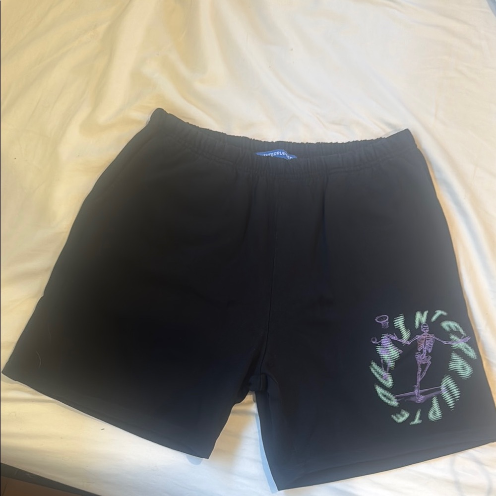 UNINTERRUPTED Black Sweat Logo Shorts with 3 Pockets